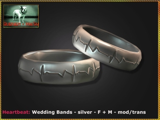 Bliensen - Heartbeat - Wedding Bands - silver - F+M